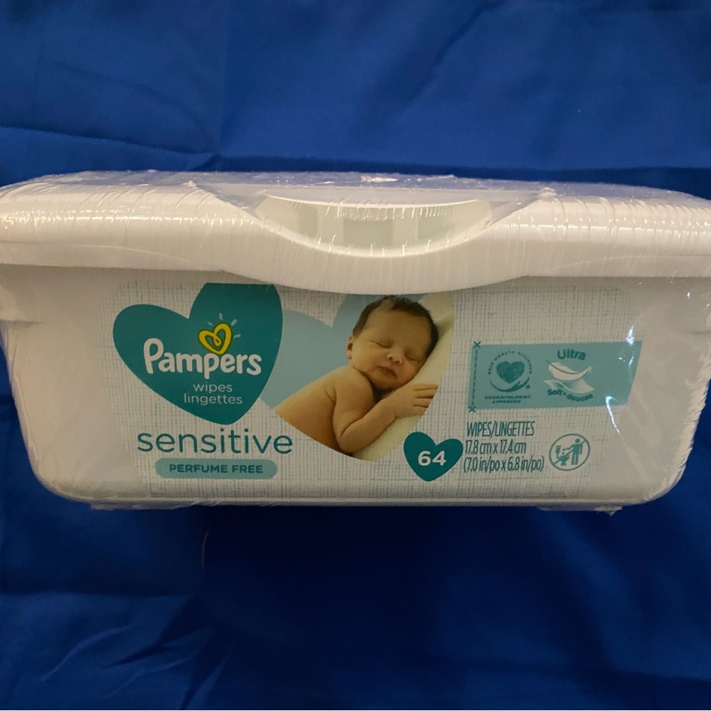 Pampers baby Sensitive wipes- 64 count Pop up Container new SEALED box READ